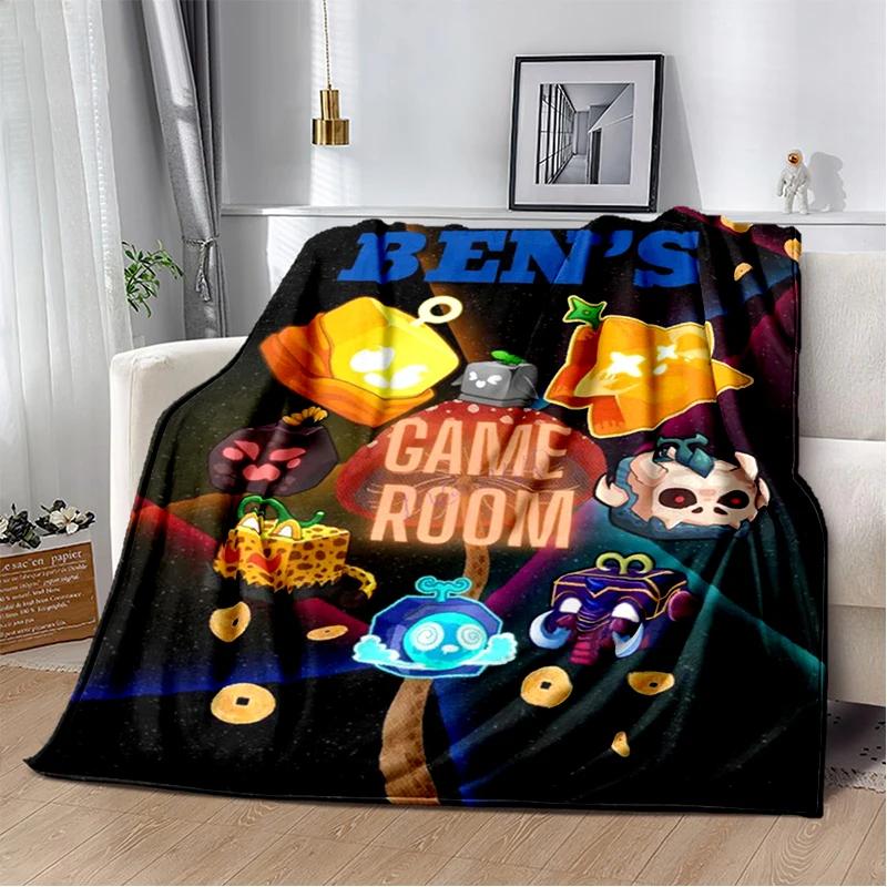 2025 New Style B-Blox Fruit Cartoon Flannel Blanket,Soft Throw Blanket for Home Bedroom Bed Sofa Travel Cover Kid Gift