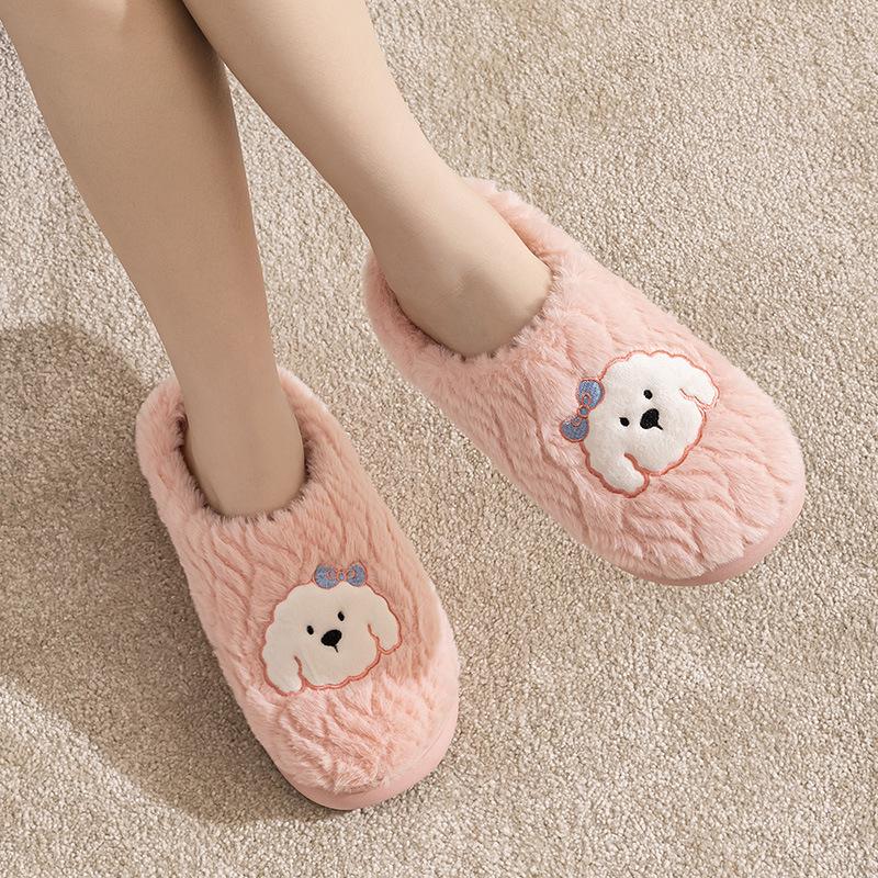 Qidashun couple cotton slippers winter, new indoor and outdoor plush cotton shoes thickened warm wool cotton mop