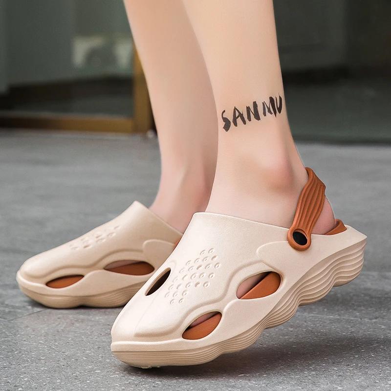 Modische Wassersandalen für Herren Weiche Bequeme Dicke Sohle Sandalen Strandschuhe Abriebfest Innen- und Außenbereich Badezimmer Unisex Herren