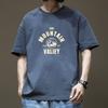 Camiseta de Algodón de Manga Corta Moda Todo Combinable Transpirable Verano Camiseta Deportiva Hombre Top