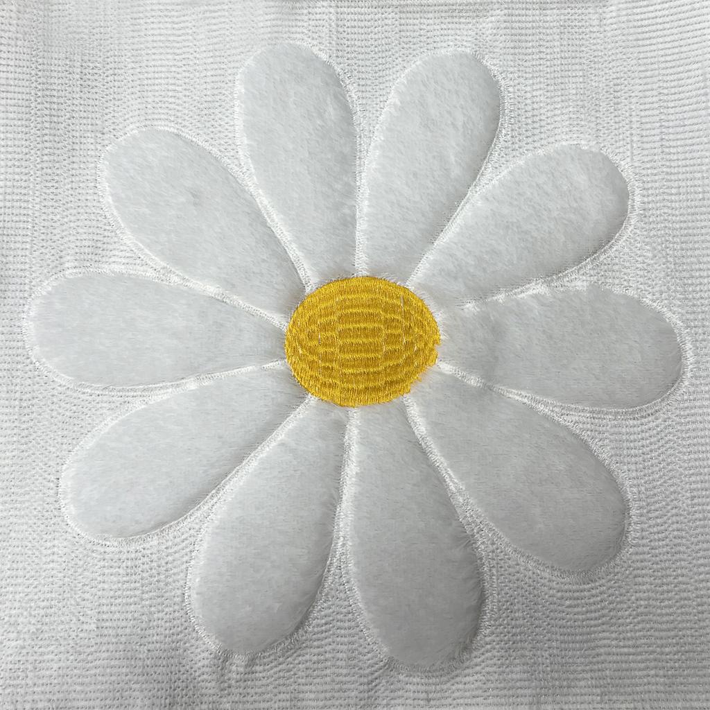 Quilted Pillowcase With Three- Embroidered Cushion, - Sofa Backrest