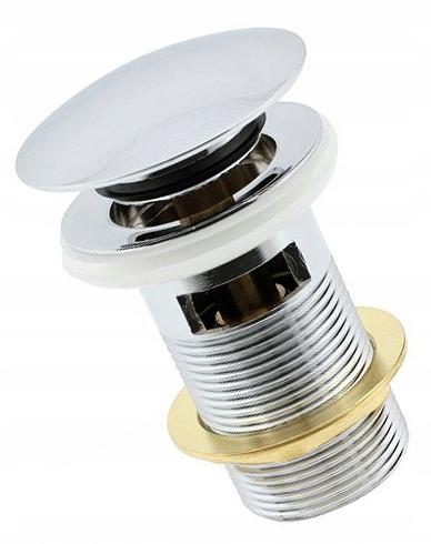 Hydroland Round Click-Clack Overflow Plug, Silver, 1 Pc