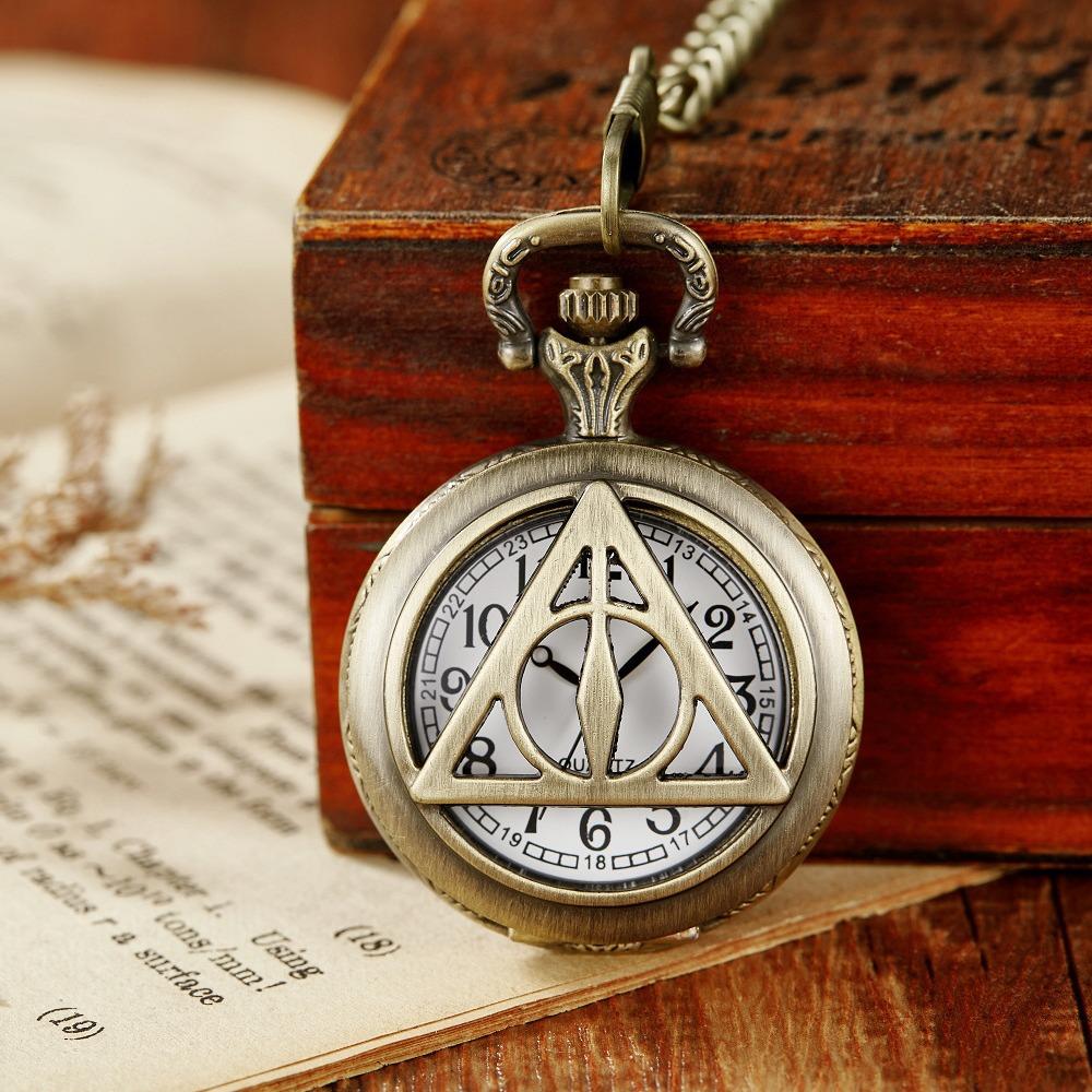 Vintage Pocket Watch Collection Triangular Quartz Universal Casual Vintage Pendant Pocket Watch