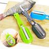 1Pc 2 In 1 Fish Skin Brush Fast Remove Fish Scale Scraper Planer Tool Fish Scaler Fishing Knife Cleaning Tools Random Color