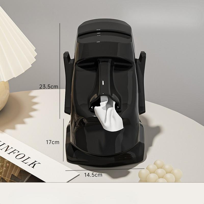 1Pcs Household Tissue Box Creative Stone Figure Paper Towel Box Living Room Bedroom Table Decorative Simple Modern Style