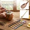 304 Stainless Steel Drinking Straw with Filter Spoon Bent Design Reusable Metal Straw for Cold and Hot Beverages Durable and Easy To Clean