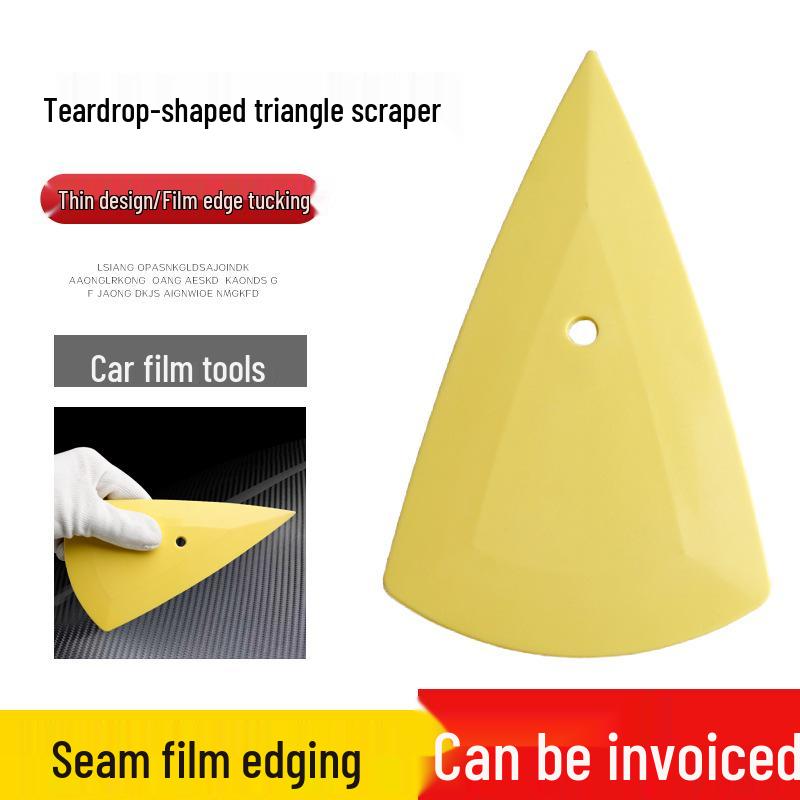 Yellow Round-Head Squeegee and Triangle Scraper Tool for Car Film Application