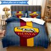 3PCS AS Roma1 Football club Printed Soft Bedding Set,Including 1pc Duvet Cover And 2pcs Pillowcases Perfect for Bedroom, Dormitory, Fan gift