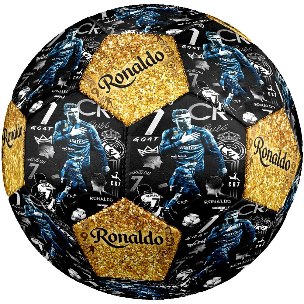 Ronaldo's Electric Journey Size 5 Football Machine-Stitched Indoor/Outdoor Universal Football Soccer Accessory