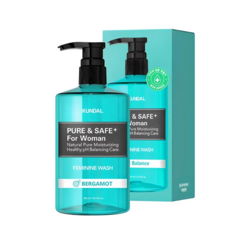KUNDAL Pure & Safe Feminine Wash Bergamot 300ml Mild pH Balance & Daily Care