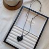 Drawstring Heart Pendant Necklace Romantic Sweater Chain Pull-out Fashion Choker  Accessory