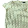 Polo Ralph Lauren Solid Color Logo Embroidered Cable Knit Short Sleeve Sweater Kids Sweater Cream-White 313945437-003