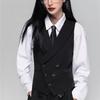 Men's and Women's  Casual Suits with A Lapel Collar Business Vest British Style Lapel Collar Slim Fit Vest Jacket