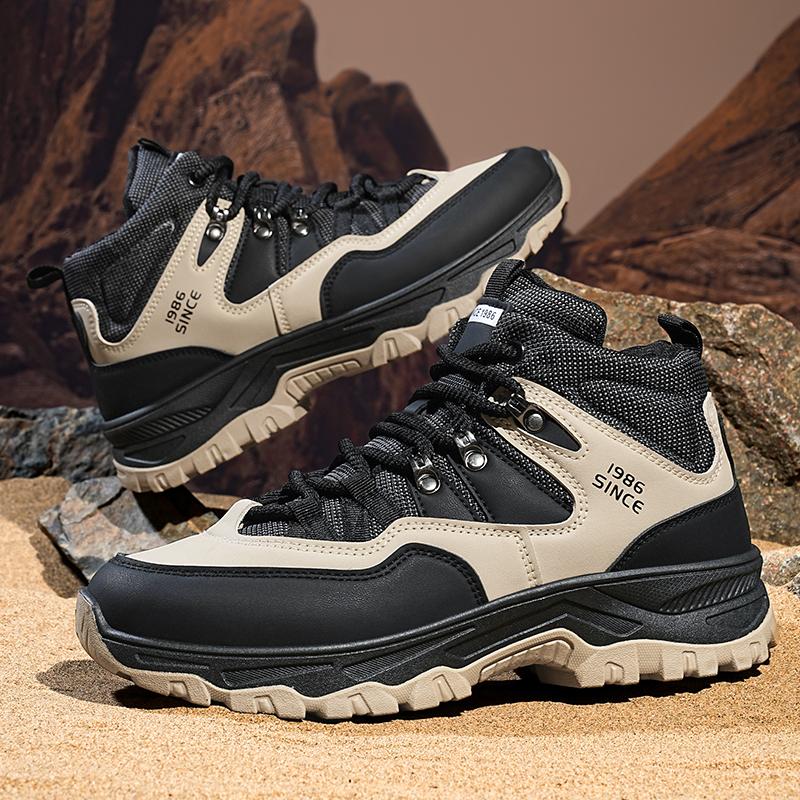 Wanderschuhe Herbst und Winter Rutschfeste Outdoor-Stiefel Herrenmode Lässige Weichsohlen-High-Top-Stiefel Tooling-Stiefel Wüstenstiefel