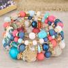 Bohemian Heart Tree Charm Bead Bracelets Set New Statement Multilayered Bracelets Pendant Charm Stretch Bangles Female Jewelry