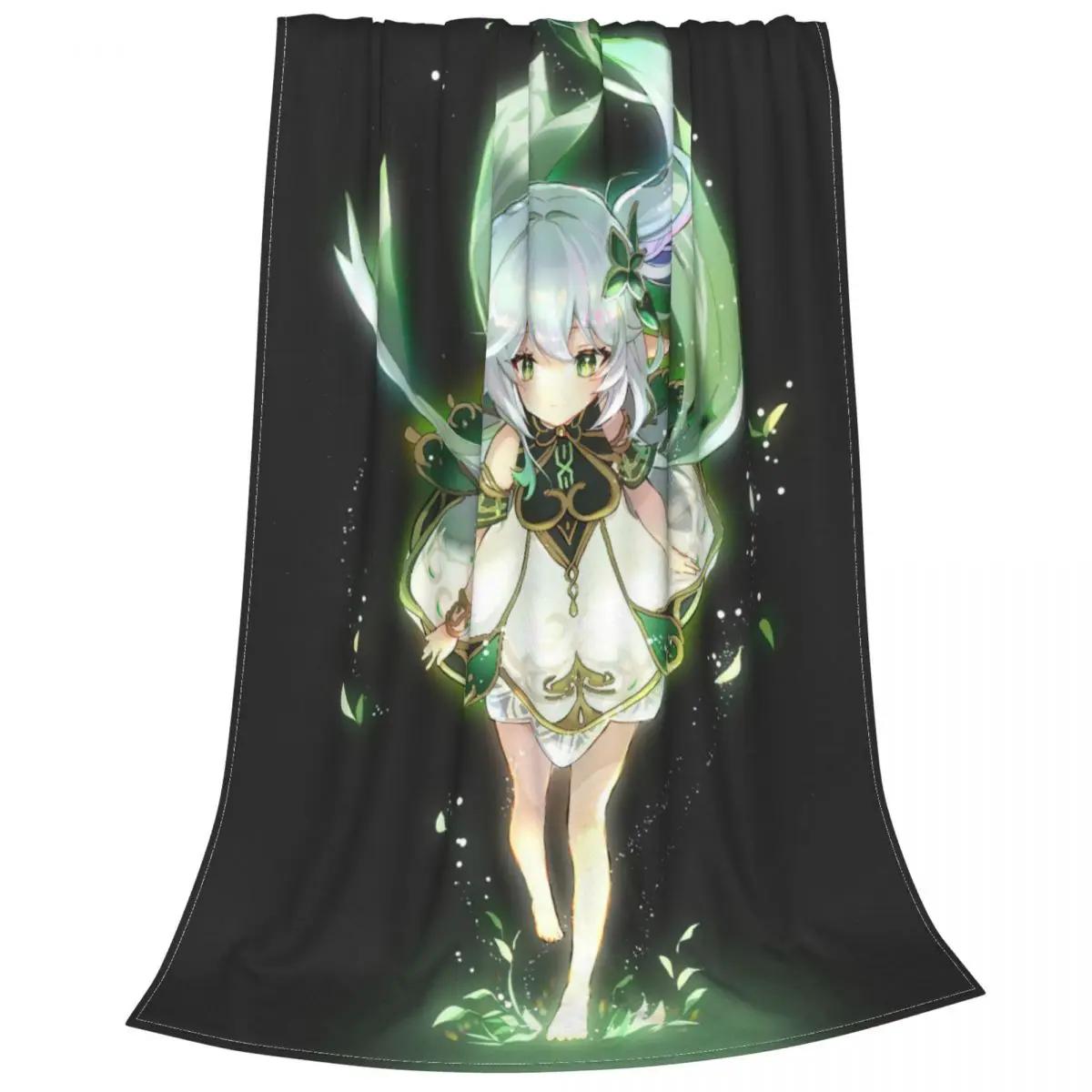 

Kawaii Nahida Blankets Genshin Impact Anime Flannel Novelty Breathable Throw Blanket for Home Decoration 75x100cm 30x40in