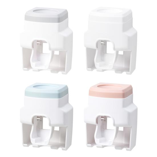 Automatic Toothpaste Dispenser Set Easy To Install Wall-Mounted Toothpaste Squeezer with Toothbrush Holder Bathroom Accessories