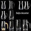 Shi Jin 150ml Glass Wine Decanters with Handle and Scale (Set of 2)