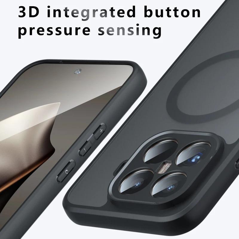2025 Nový matný priehľadný puzdro pre Magsafe pre Xiaomi 15 T Pro 17 Pro Max 14 13 Ultra T Pro Magnetický nárazuvzdorný ochranný kryt na telefón