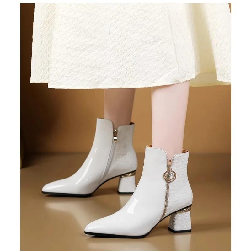 New Autumn Winter Woman Boots Women Shoes Ladies Low Heeled Ankle Boots Women Platform Warm Fleece Shoes Snow Boots Bottes
