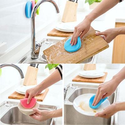 Silicone Cleaning Brush Dishwashing Sponge, Multi-functional Fruit Vegetable Cutlery Kitchenware Brushes, Kitchen Tools