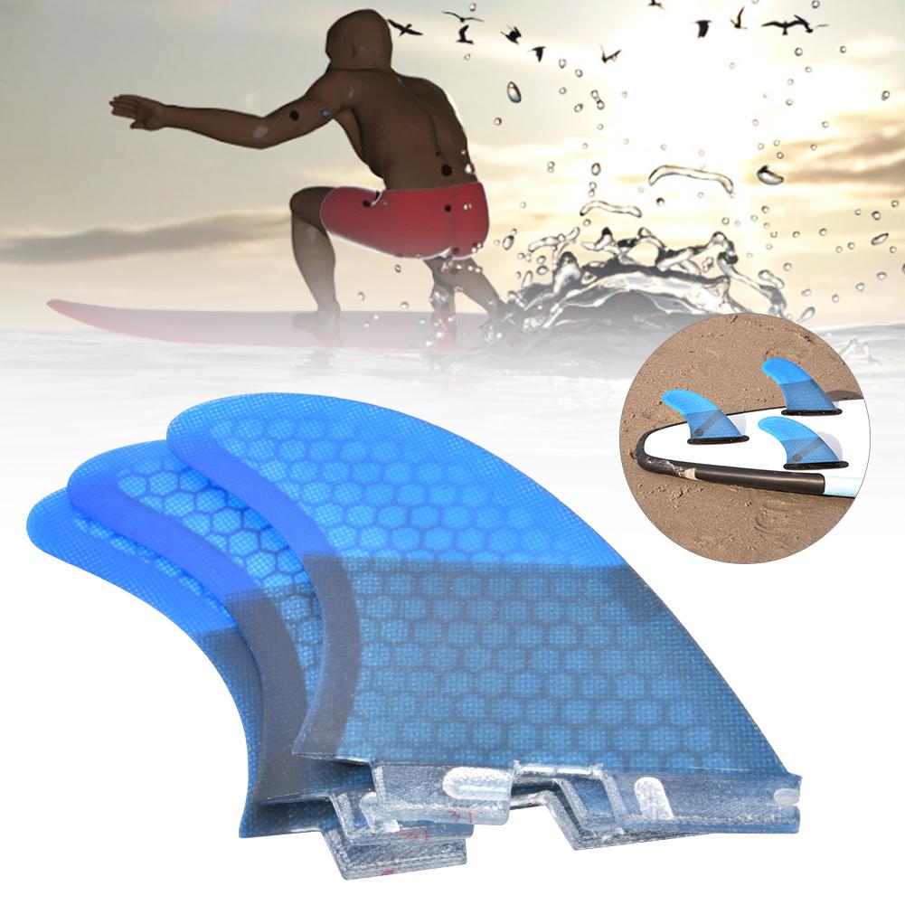 Fiberglass FCS2 Stylish Convenient Blue Surfboard Tail Fin Flexible Stable Surfing Accessory