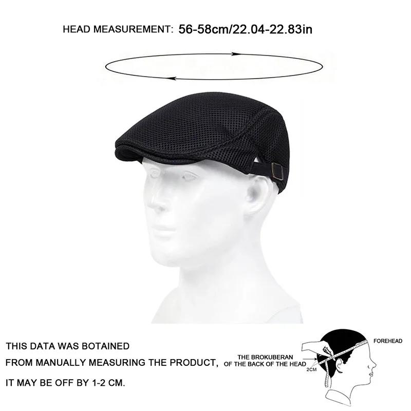 Newsboy Brand Latest Fresh Mesh Men Caps British Painters Hats Spring And Summer Ventilate Berets Adjustable Flat Cap Hip Hop Urban Street Style