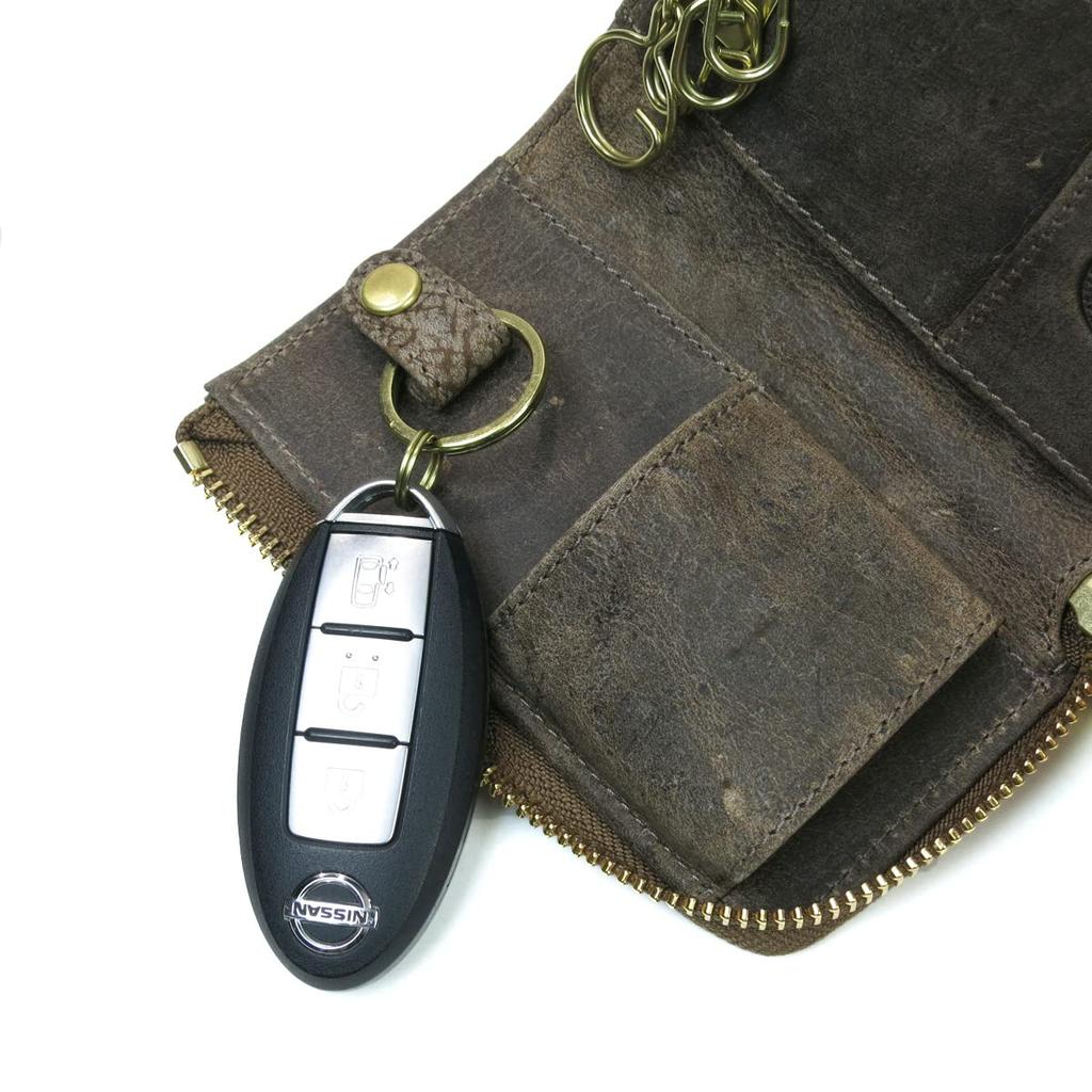 Baggy Port Key Case, Kudu Leather, Unisex, Key Ring, Key Holder, ZKM-903 (Yellow)