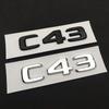 3D ABS Chrome Black C 43 C43 Emblem Letters Sticker Car Trunk Badge Decal For Mercedes C43 AMG W205 W204 W206 Accessories