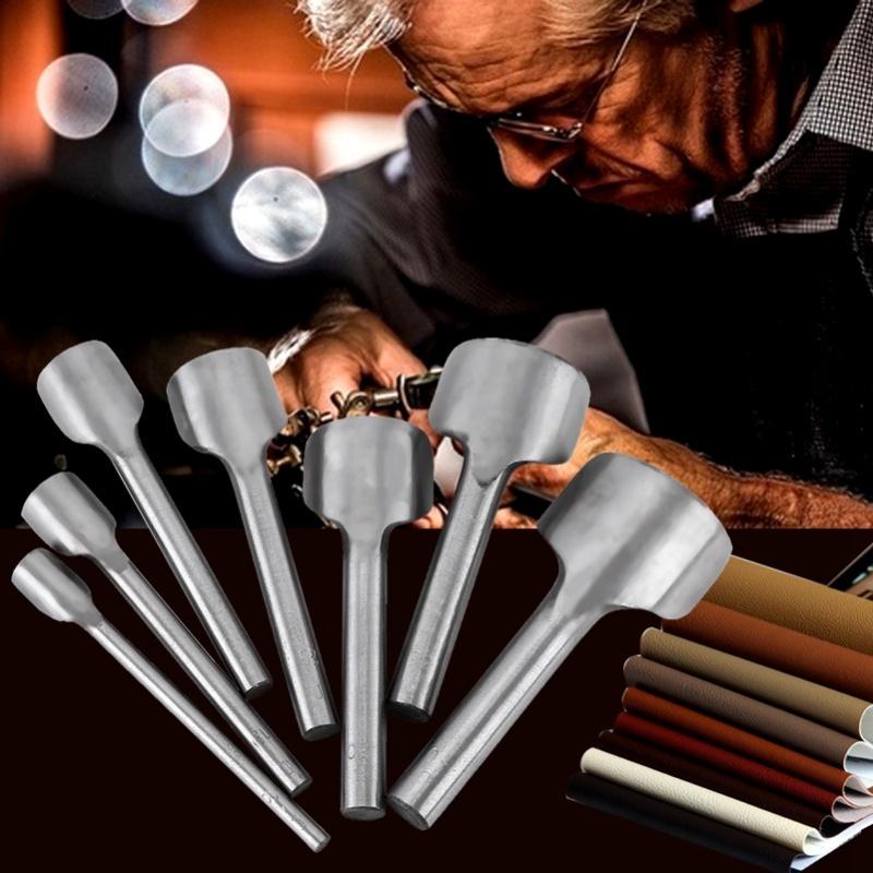 7ks Sada DIY Kožené Řemeslo Půlkruhový Děrovač Řezačka Konců Pásků Pro Domácí Kožené Šití(10-40 mm)