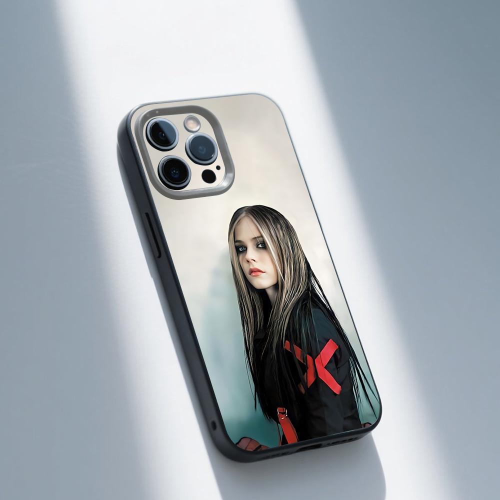 A-Avril Skate punk L-Lavigne Phone Case For iPhone 16,15,14,13,12,11,Pro,Max,Plus,X,XS,SE,E,Mini,Soft Silicone Black Case