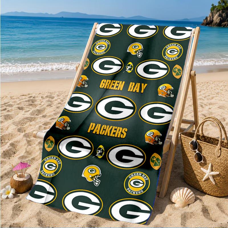 Green Bay Packers Fan Gear Beach Towel, Quick-drying, Easy to Care for, Suitable for Both Fitness and Beach Vacations,Sports Essential