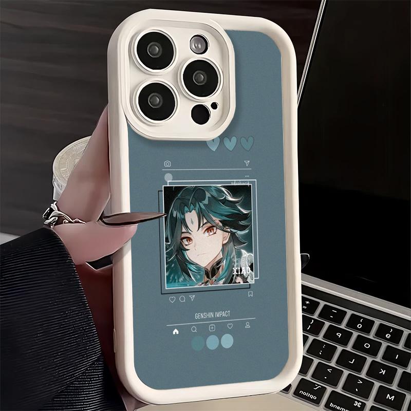 Phone Case for iPhone 17 Air 16E 15 16 Pro Max Genshin Impact Simple Design Cover 14 Plus 13 12 Mini Soft Shell Silicone Fundas