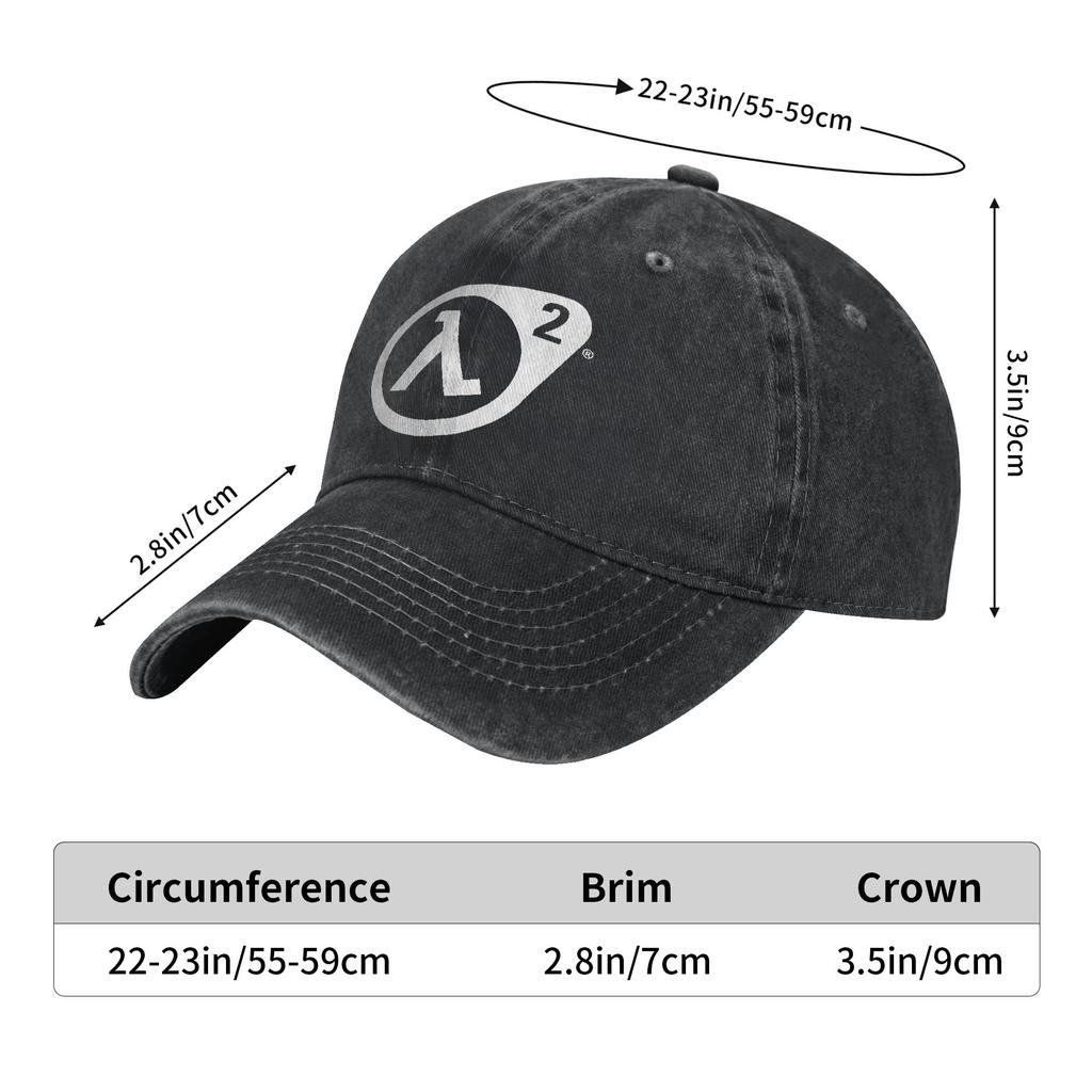 Vintage Half Life Gaming Baseball Cap Unisex Distressed Denim Washed Snapback Cap Outdoor Activities Unstructured Soft Hat
