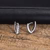 Vnox Retro Triangle Hoop Earrings for Men Dad Husband Boyfriend, Stainless Steel New Gothic Geometric Ear Gifts Jewelry