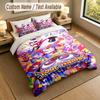 Custom Name Text Bedding 3Pcs Set,The Amazing Digital Circus 1 Duvet Cover 2 Pillowcases Soft Bed Linen For Gift