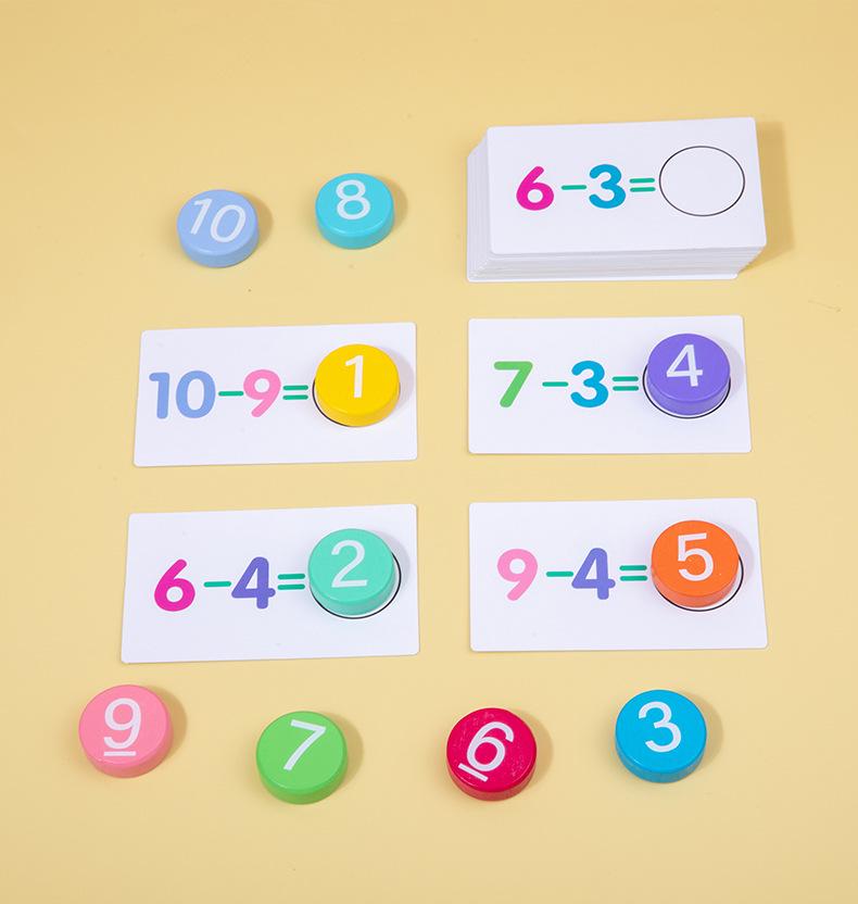 Children's Wooden Math Cognitive Board: Addition & Subtraction Learning, Early Education & Logical Thinking Tool