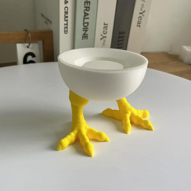 Chicken Claw Porcelains Holder 3D Printed White Chick Feet Figurine Statue Sculpture Office Bookshelf Desktop Decoration White