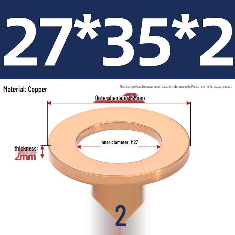 National Standard Red Copper Gasket Seal Ring and Flat Washer M3-M60mm for Marine Instruments