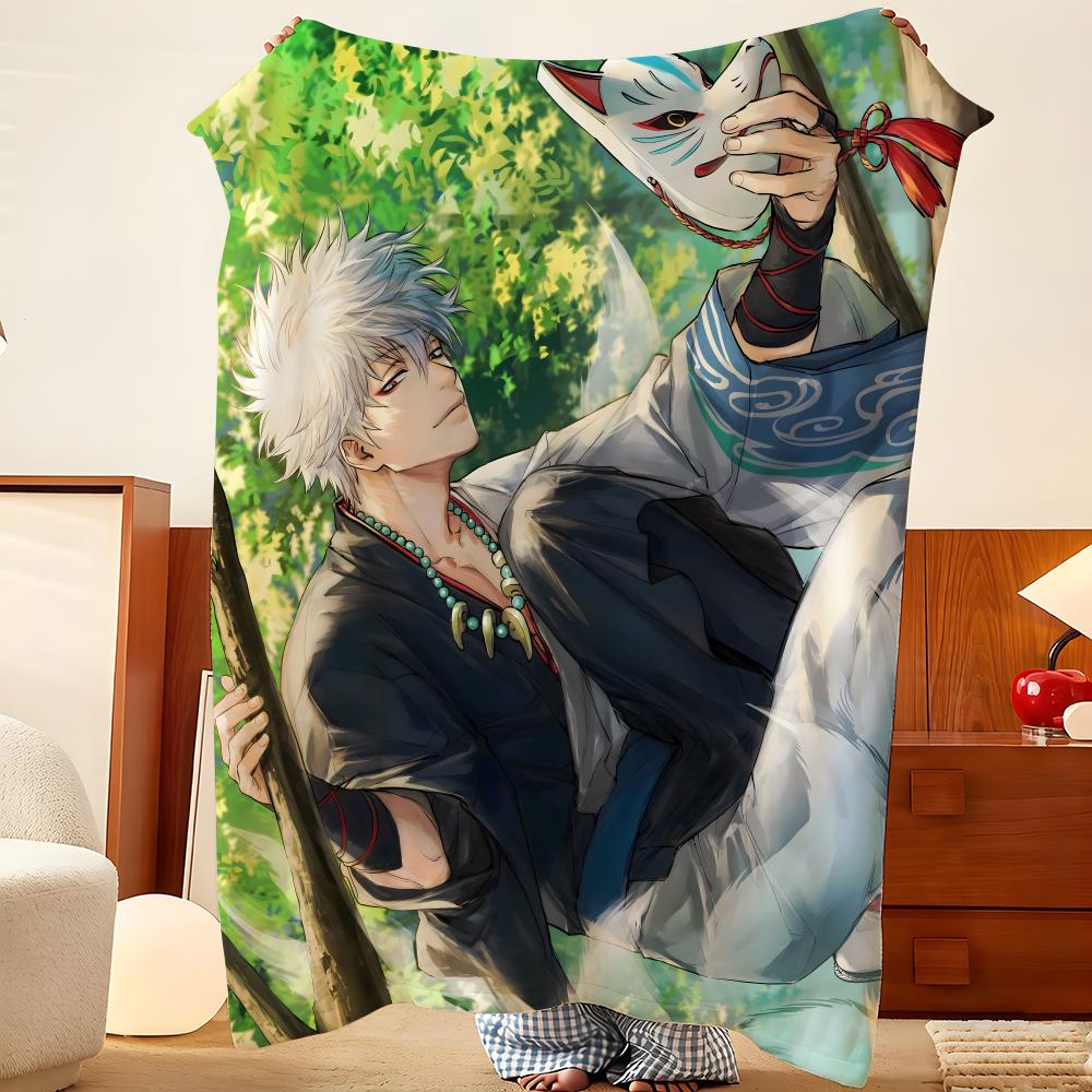 Anime Gg-Gintama-Aa Throw Flannel Throw Blanket, Lightweight Cozy, Durable Washable Cute Cool