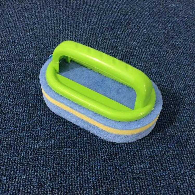 Household Handle Sponge Brush Soft Sponge Eraser To Clean Bathtub Tile Cleaner Kitchen Tool Strong Decontamination Rag Scouring