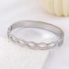 Stylish Geometric Rhinestone Stainless Steel Bracelet – Colorfast and High-Grade