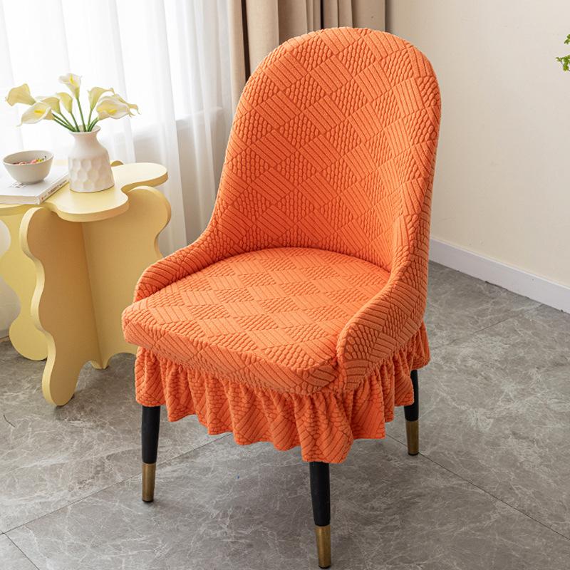 

New Style Chair Cover for Household with Armrests and Full-inclusive Dining Chair Cover Curved Large Semi-circular Chair Cover Universal Stool Cover 38*38*36cm