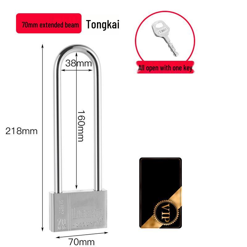 Extra Long Shackle Padlock 30mm Copper with 3 Keys for Cabinets and Doors