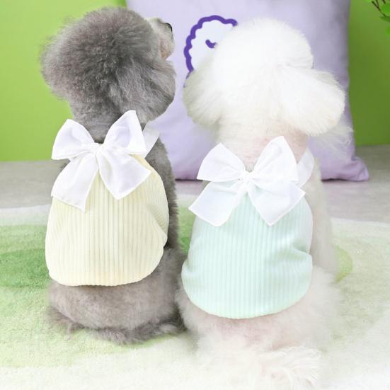 Haine pentru animale de companie Moale, confortabilă, accesoriu fotografic, subțire, respirabil, dulce, câine, poliester, cu nod, rochie, accesorii de primăvară