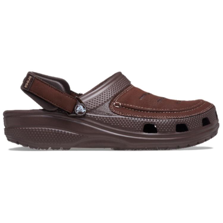 Crocs Yukon 2 Sports Clog Leather Comfortable Versatile Clogs Men Clogs Dark-Brown 207689-23D