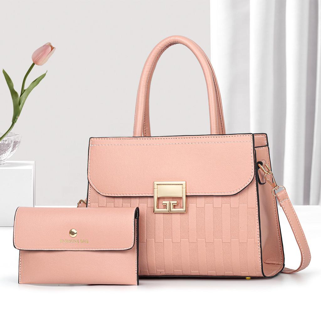 

Chic Color Block Bucket Bag For Women Featuring Spacious Interior And Modern Business Style Pure Pink
