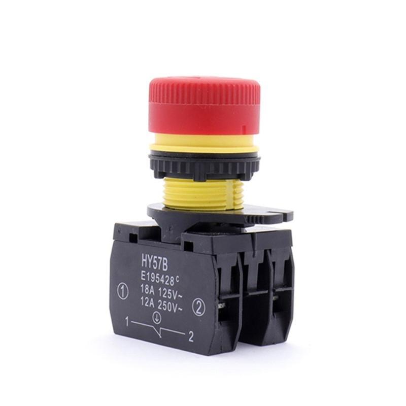 Round Industrial Pushbutton Switches HY57B Emergencies Stop Push Button Switches Mushroom Head E-Stop Switches