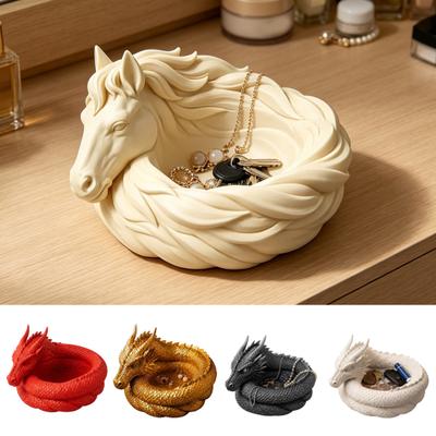 Horse Storage Tray, Decorative Horse Catchall Bowl, Compact Desktop Organizer for Entry Table Dressing Table Bedside Office Desk