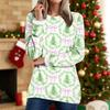 Women's Round Neck Top Printing Thickened Plush Cashmere Warm Long Top